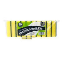 Basics Sponge Scourer Yellow Pack of 10
